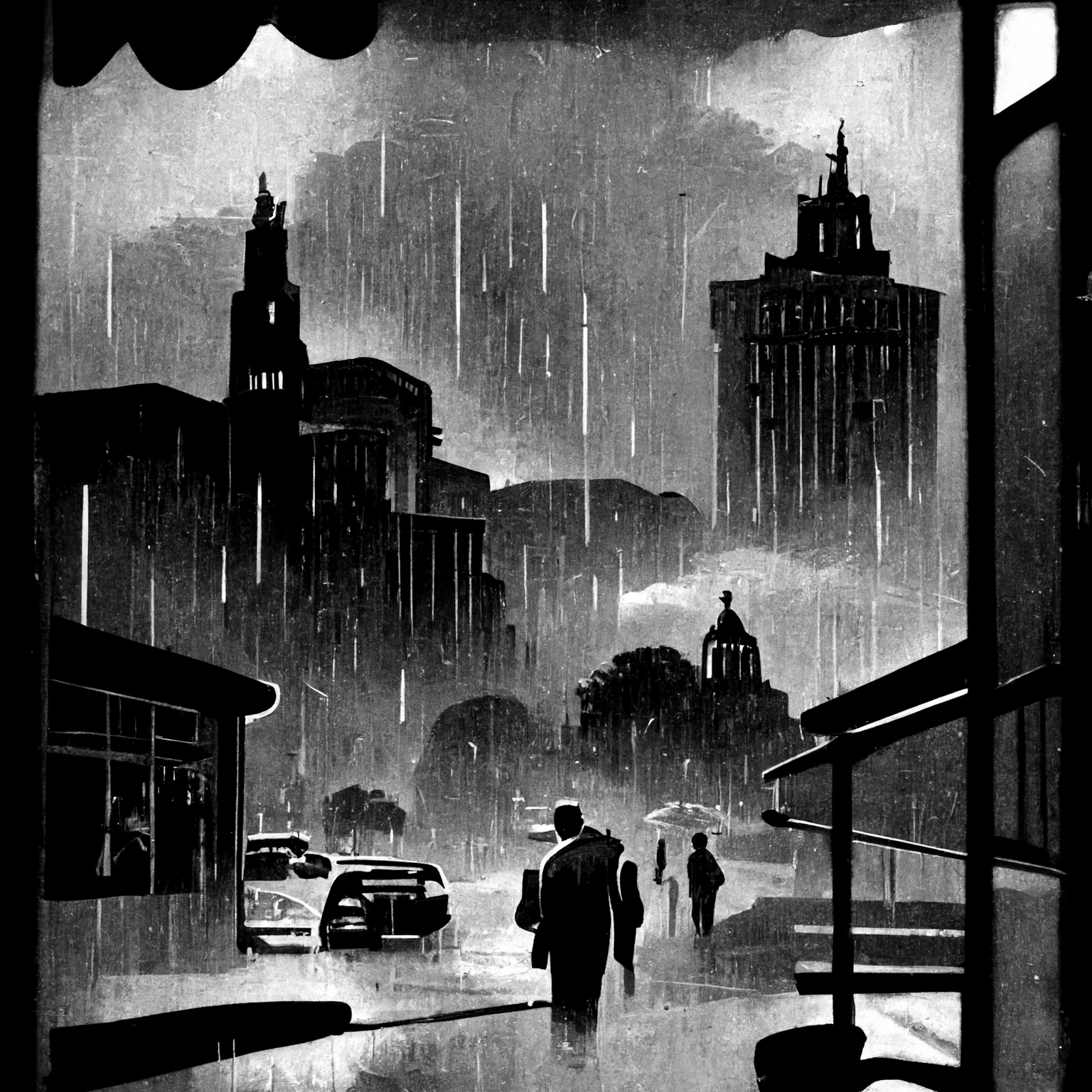 Comic book rain